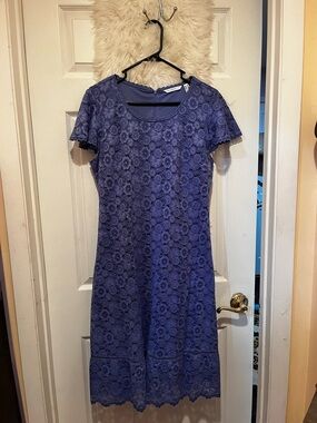 Isaac Mizrahi Purple Lace Midi Dress